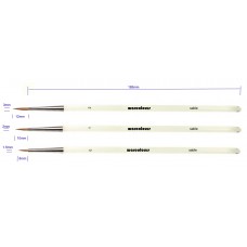 warcolours crystal round sable brush - set of 3